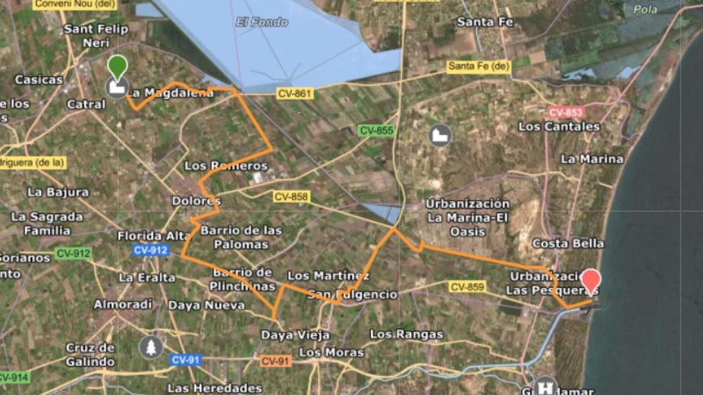 Mapa del recorrido.