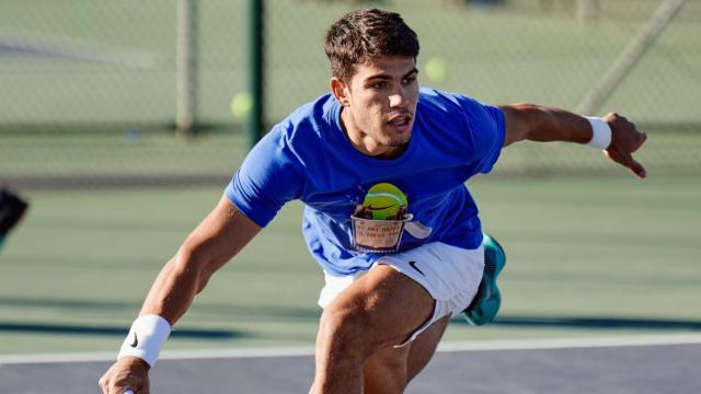 Carlos Alcaraz, durante un entrenamiento.