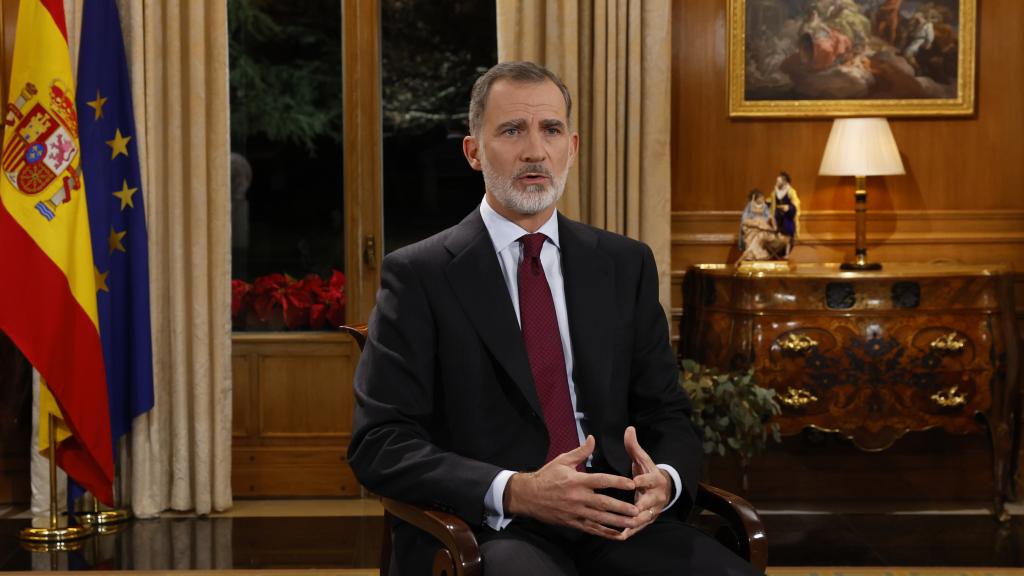 El rey Felipe VI pronuncia su tradicional discurso de Nochebuena en 2022.