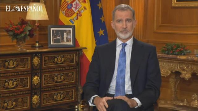 Felipe VI durante el mensaje de Navidad de este domingo.