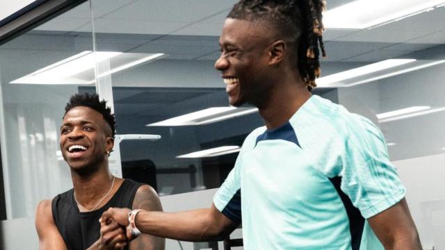 Vinicius y Camavinga entrenando en Los Ángeles