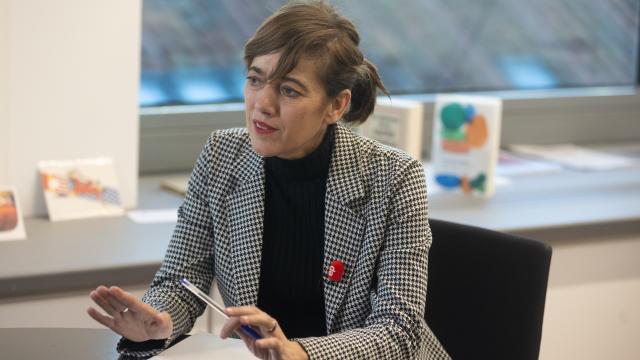 La portavoz de Sumar en el Congreso, Marta Lois, durante una entrevista para Europa Press,