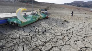 Sequía en el embalse de La Viñuela, ubicado en La Axarquía.