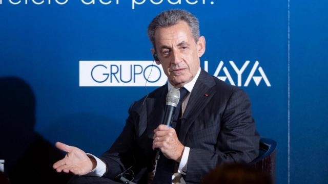 Nicolas Sarkozy, durante la presentación de su libro en Madrid.
