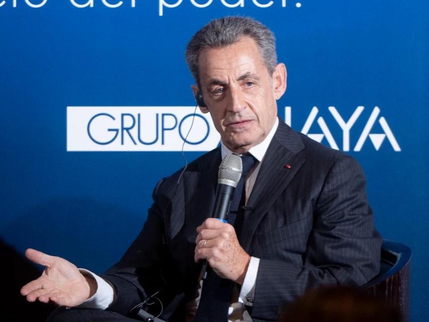 Nicolas Sarkozy, durante la presentación de su libro en Madrid.