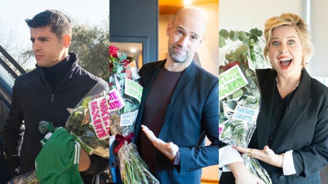 Álvaro Morata, Gonzalo Miró y Tania Llasera en 'Gala Inocente, Inocente 2023'.