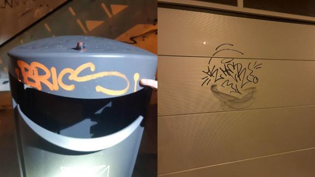 Pintadas en las inmediaciones del centro de salud de Puerta Nueva
