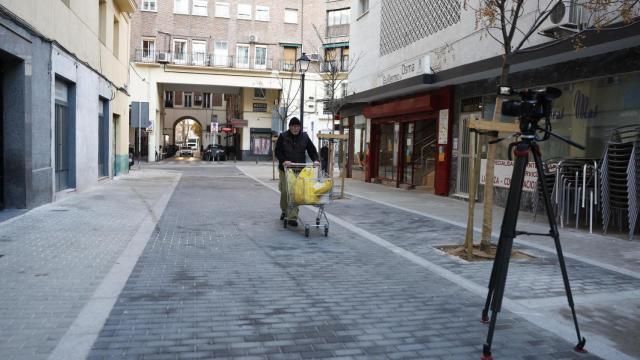 El lugar donde ha sido el apuñalamiento en Arganzuela.