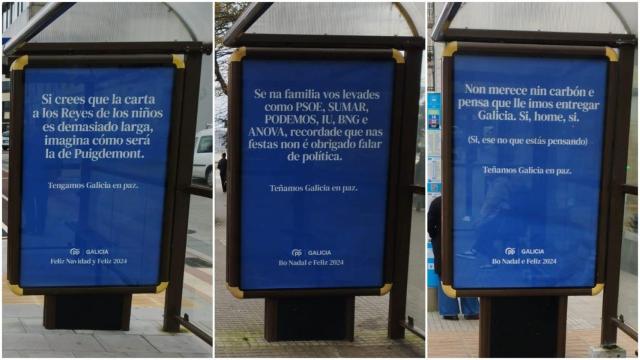 Carteles propagandísticos del PPdG en A Coruña
