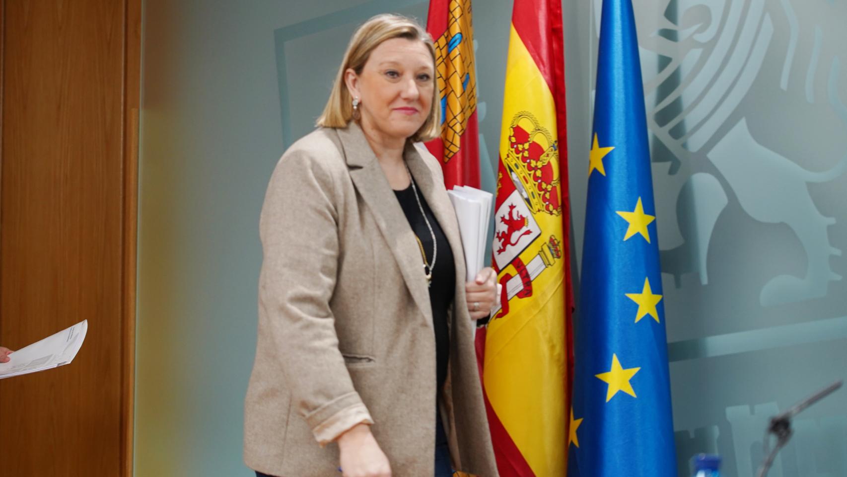 La consejera de Familia e Igualdad de Oportunidades, Isabel Blanco, comparece en rueda de prensa posterior al Consejo de Gobierno