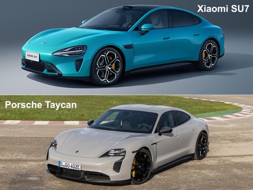 El nuevo Xiaomi recuerda mucho al Porsche Taycan.