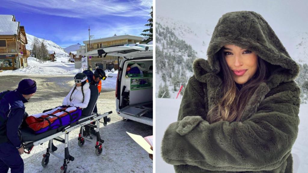 Imagen del accidente de la 'influencer' y la foto que ha compartido resumiendo el año.
