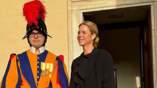 Amelia Bono durante su visita al Vaticano.