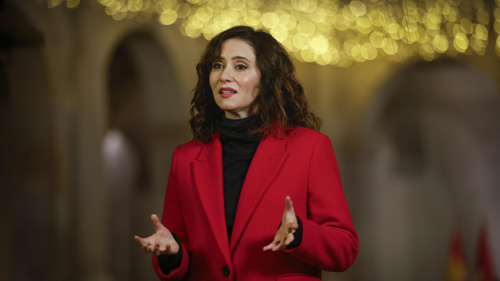 Isabel Díaz Ayuso durante su discurso de fin de año en la Universidad de Alcalá.