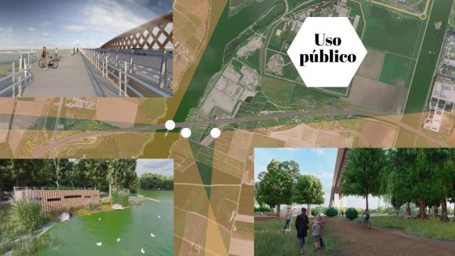 Recreación del puente de la SE-40 entre Dos Hermanas y Coria del Río.