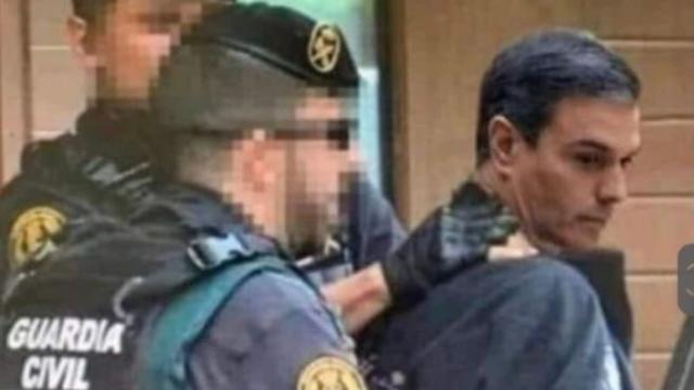 El alcalde de un pueblo de Valladolid publica una foto de Pedro Sánchez detenido por la Guardia Civil