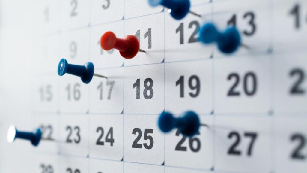 Imagen de archivo de un calendario laboral
