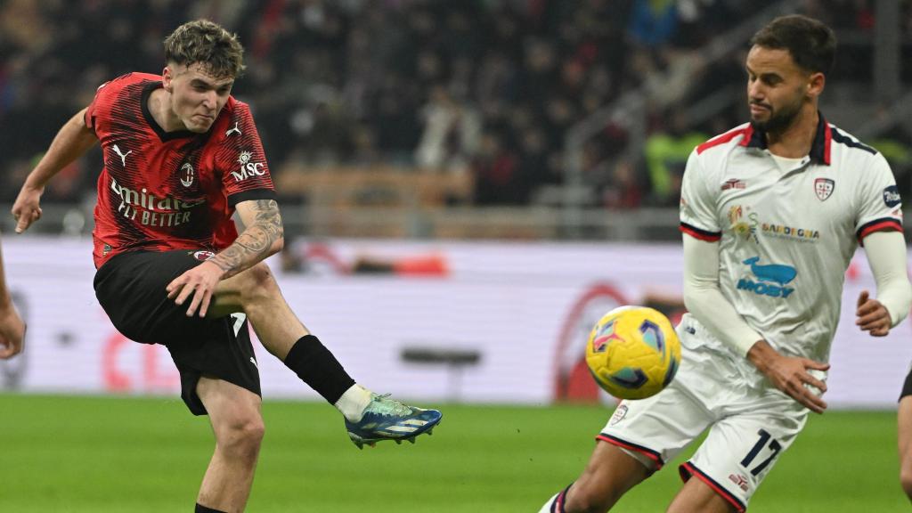 Álex Jiménez, durante su debut con el primer equipo del Milan