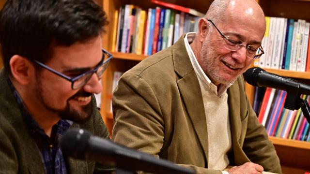 El procurador Francisco Igea junto a Guillermo del Valle, líder de Izquierda Española, en un acto en Valladolid