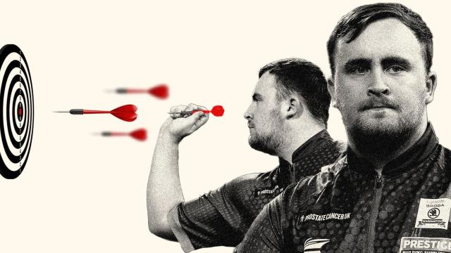 Luke Littler, en un fotomontaje