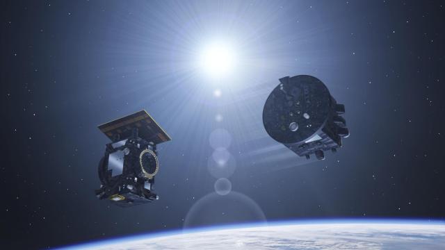 Recreación de los dos satélites de la misión Proba-3