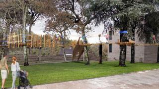 Infografía del área de juegos en la entrada de VigoZoo.