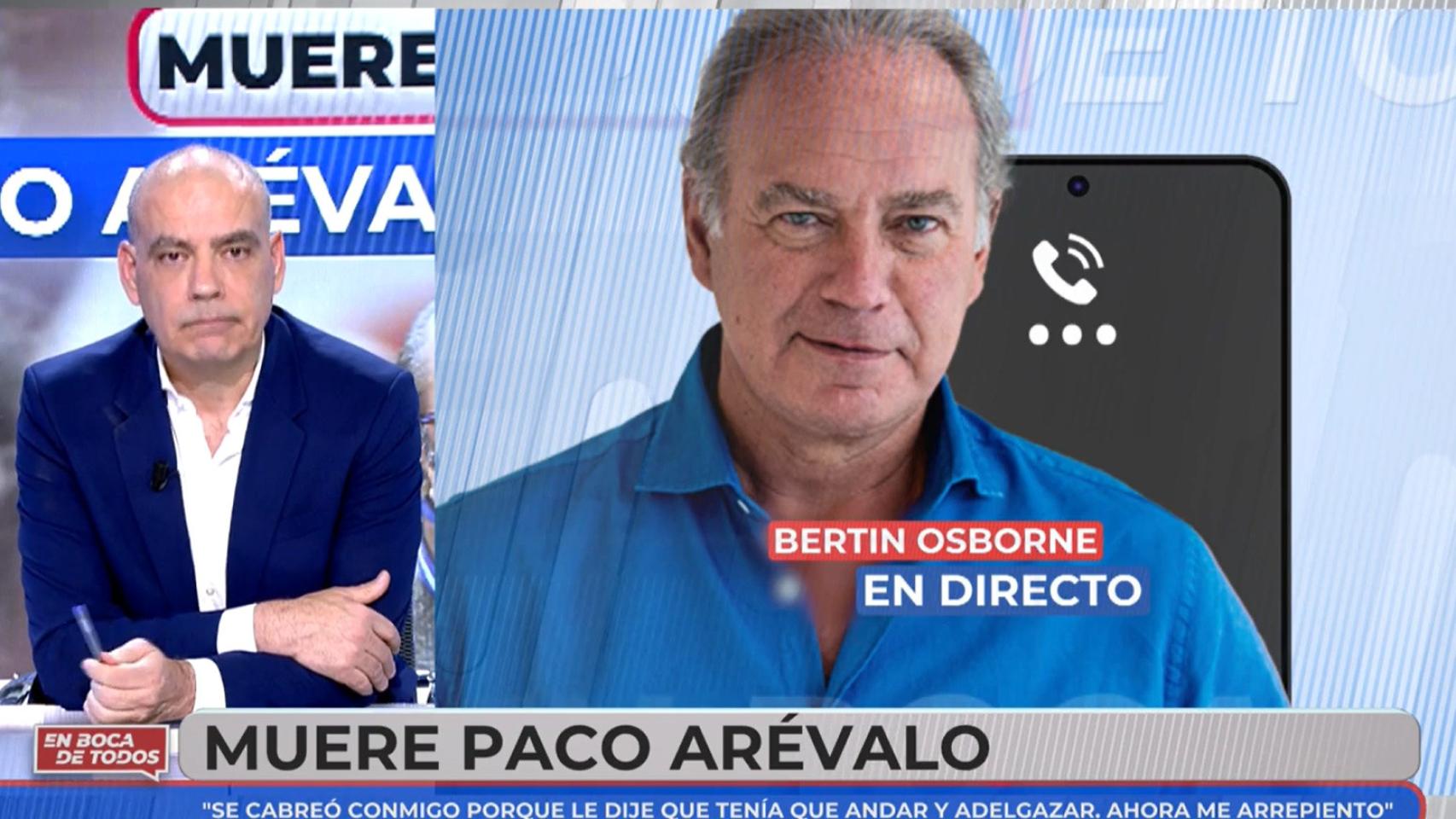 Bertín Osborne, devastado, rompe su silencio en Cuatro por Arévalo: Le pegue un broncazo, le dije de todo