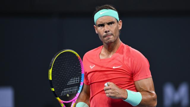 Rafa Nadal celebra en Brisbane