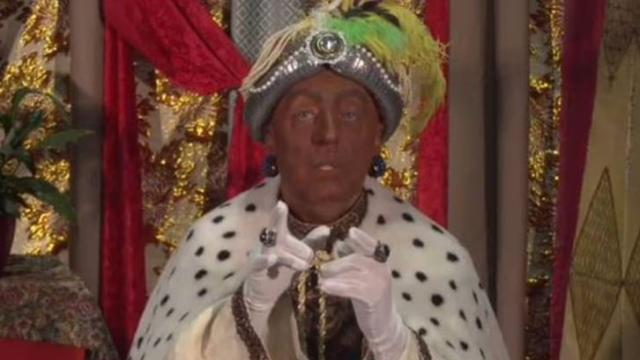 Parte del vídeo en el que aparece Baltasar interpretado por un actor blanco.