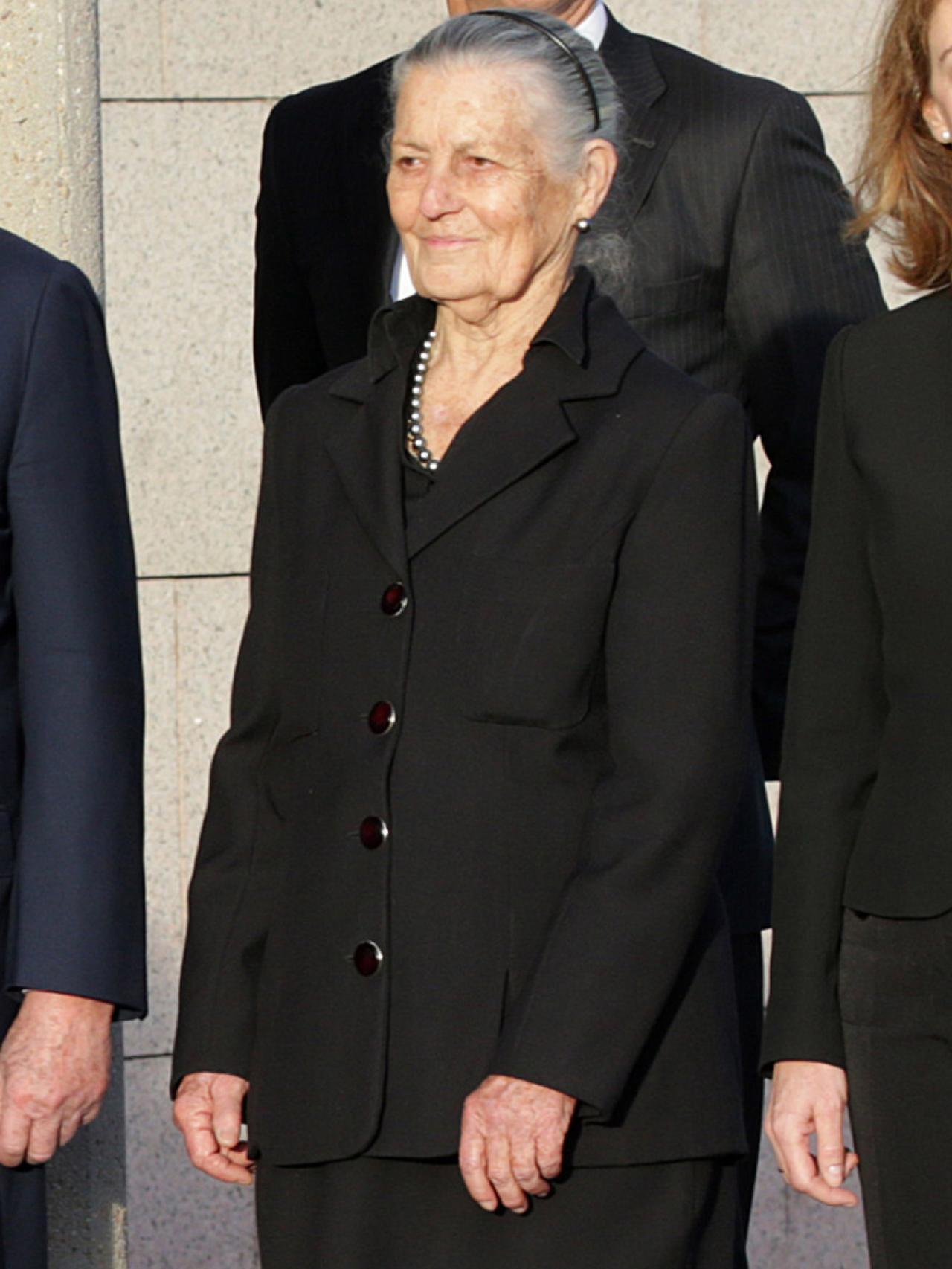 Teresa de Borbón y Borbón durante el funeral de Alicia de Borbón Parma en Madrid, en 2017.
