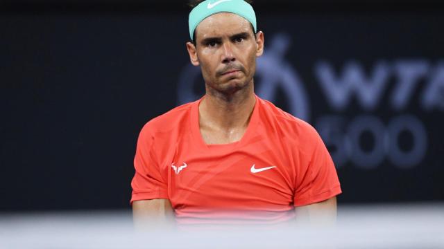 Rafa Nadal, con gesto serio tras perder frente a Thompson.