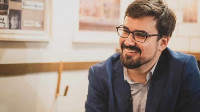Guillermo del Valle, líder de Izquierda Española, durante su entrevista en el Ateneo con El Español.