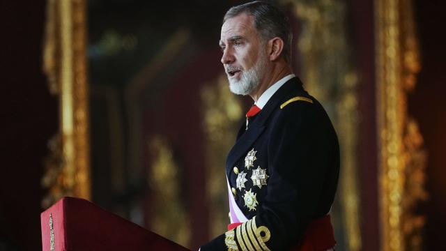 El rey Felipe VI durante su discurso de la Pascua Militar.