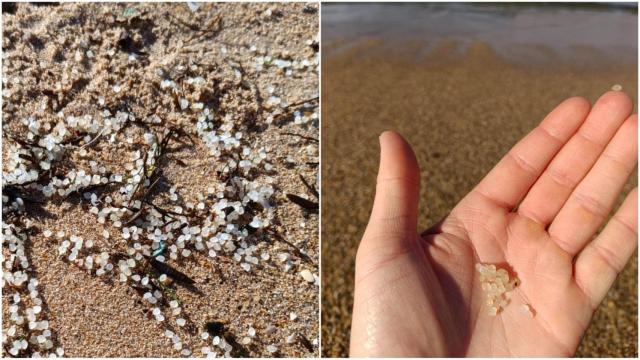 Los pellets de plástico aumentan: Aparecen en O Portiño, Mera o Malpica en A Coruña
