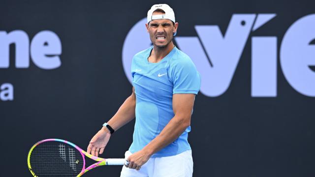 Rafa Nadal, con gesto serio.