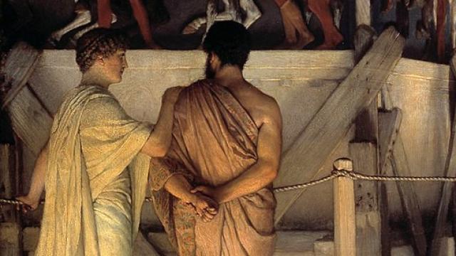 'Phidias  muestra el friso del partenón a sus amigos', de  Lawrence Alma-Tadema (1868).