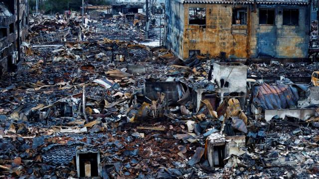 Una calle de la localidad de Wajima tras el terremoto. Imagen del 4 de enero.