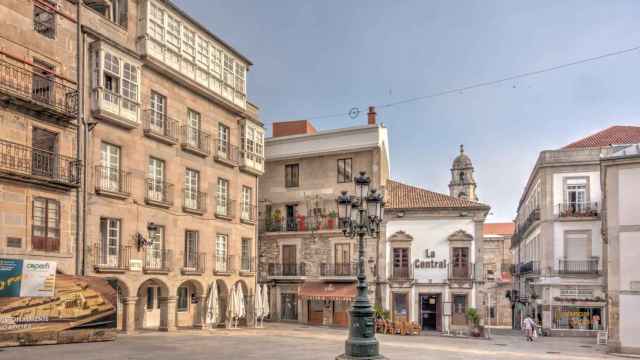 Plaza de la Constitución, en el Casco Vello vigués.