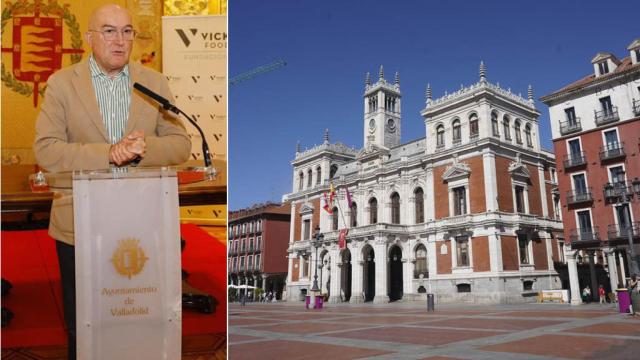 Jesús Julio Carnero y una imagen del Ayuntamiento de Valladolid
