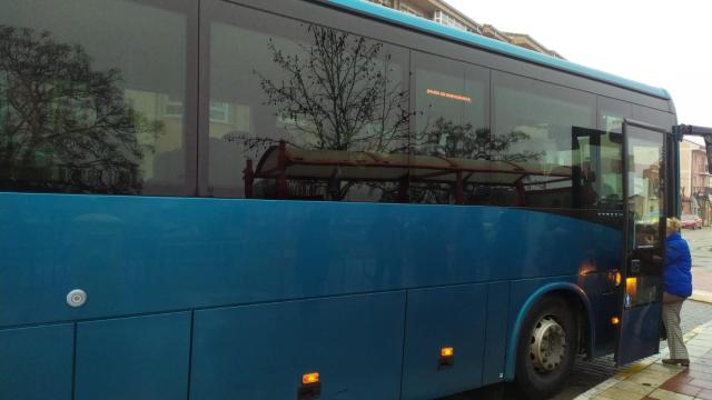 Una usuaria subiendo a un autobús