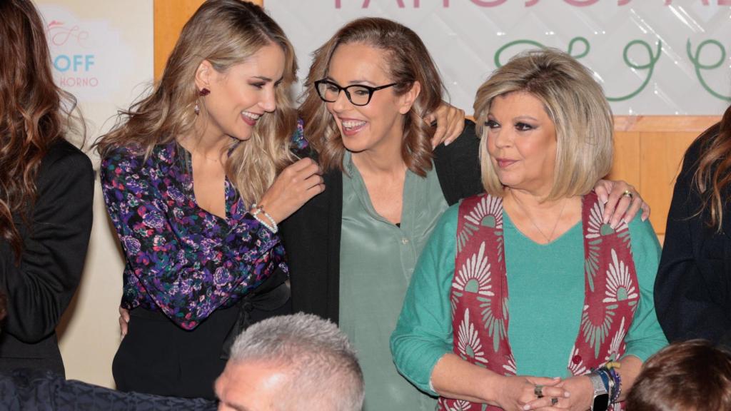 Alba Carrillo, Rocío Carrasco y Terelu Campos, en la presentación de 'Bake Off' (Gtres).