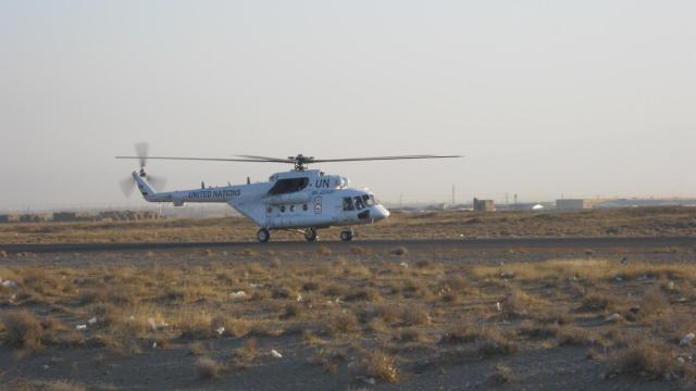 Un helicóptero de Naciones Unidas en una foto de archivo.