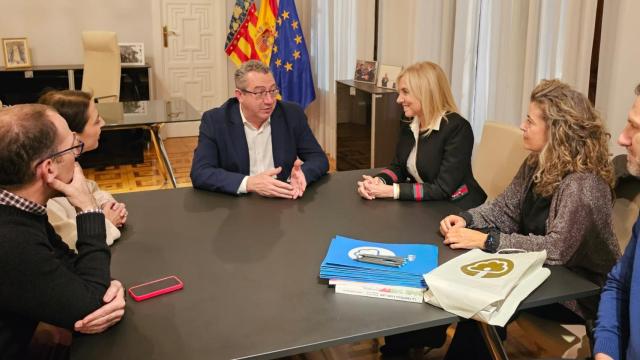 A la reunión han asistido el presidente de la Diputación, Toni Pérez y miembros de AEFA.