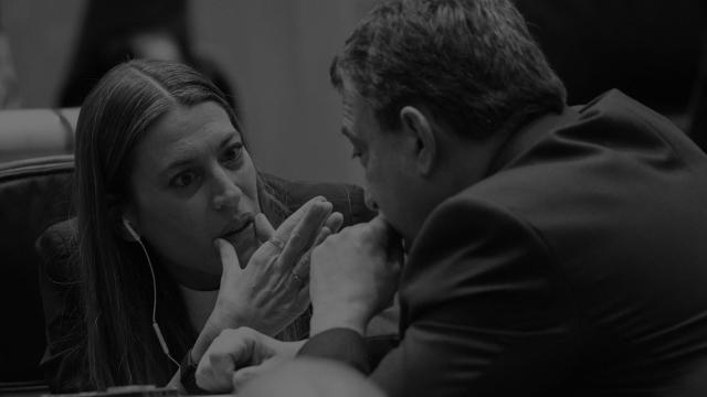 Míriam Nogueras, portavoz de Junts, durante la reunión del Congreso en el Senado.