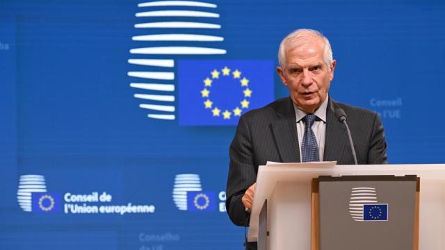 El Alto Representante de la UE para la Política Exterior y de Seguridad, Josep Borrell, durante una rueda de prensa