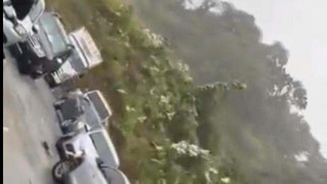Corrimiento de tierra en una carretera de Carmen de Atrato (Colombia)