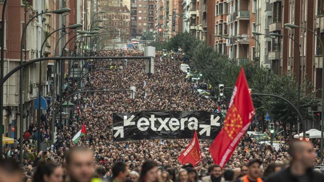 Manifestación en Bilbao en apoyo a los presos de ETA