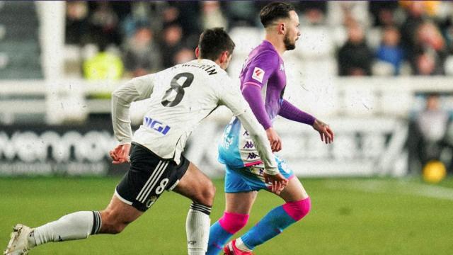 Imagen del encuentro de este sábado entre el Burgos CF y el Real Valladolid.