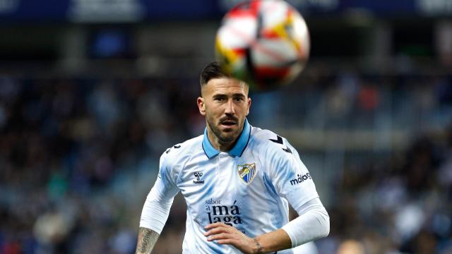 Dioni, durante un partido con el Málaga CF