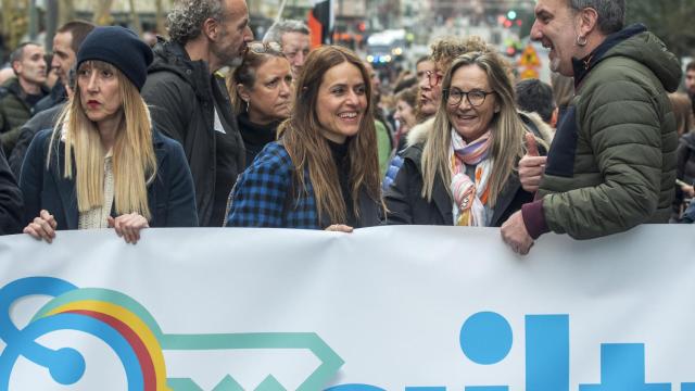 La actriz Itziar Ituño en la manifestación de apoyo a los terroristas de ETA presos.